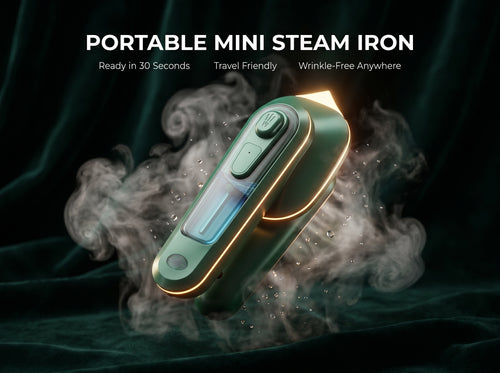 Premium Portable Mini Steam Iron – Remove Wrinkles  In 60 Seconds